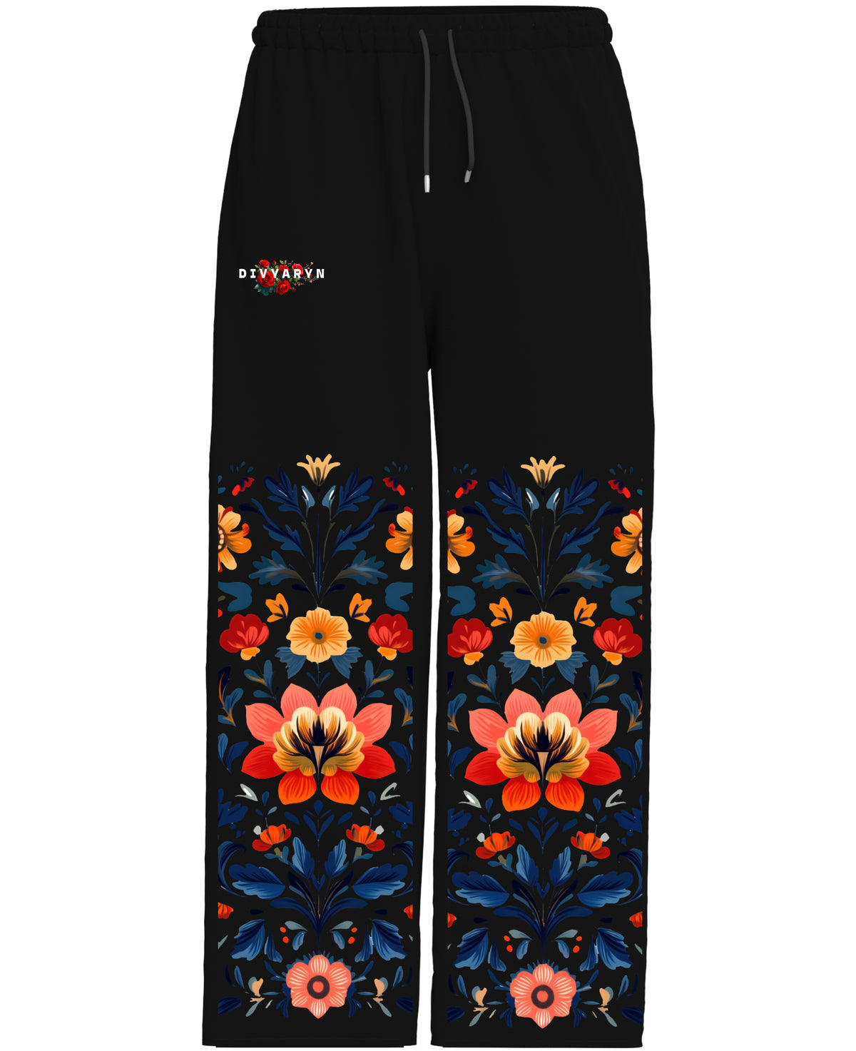 Black Baggy Fit Sweatpants Front Design
